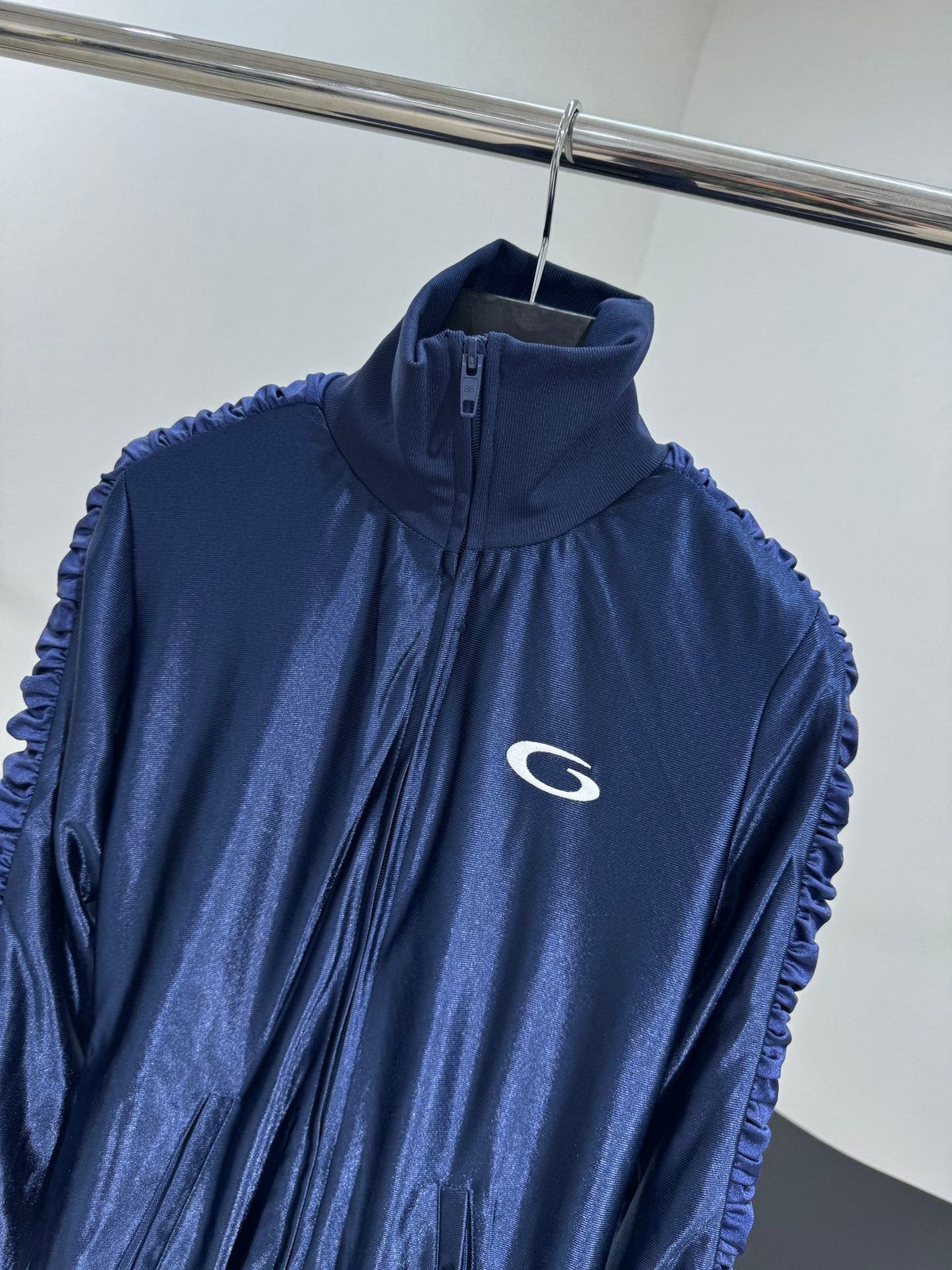 Luxury Men's Ruched Nylon Track Jacket