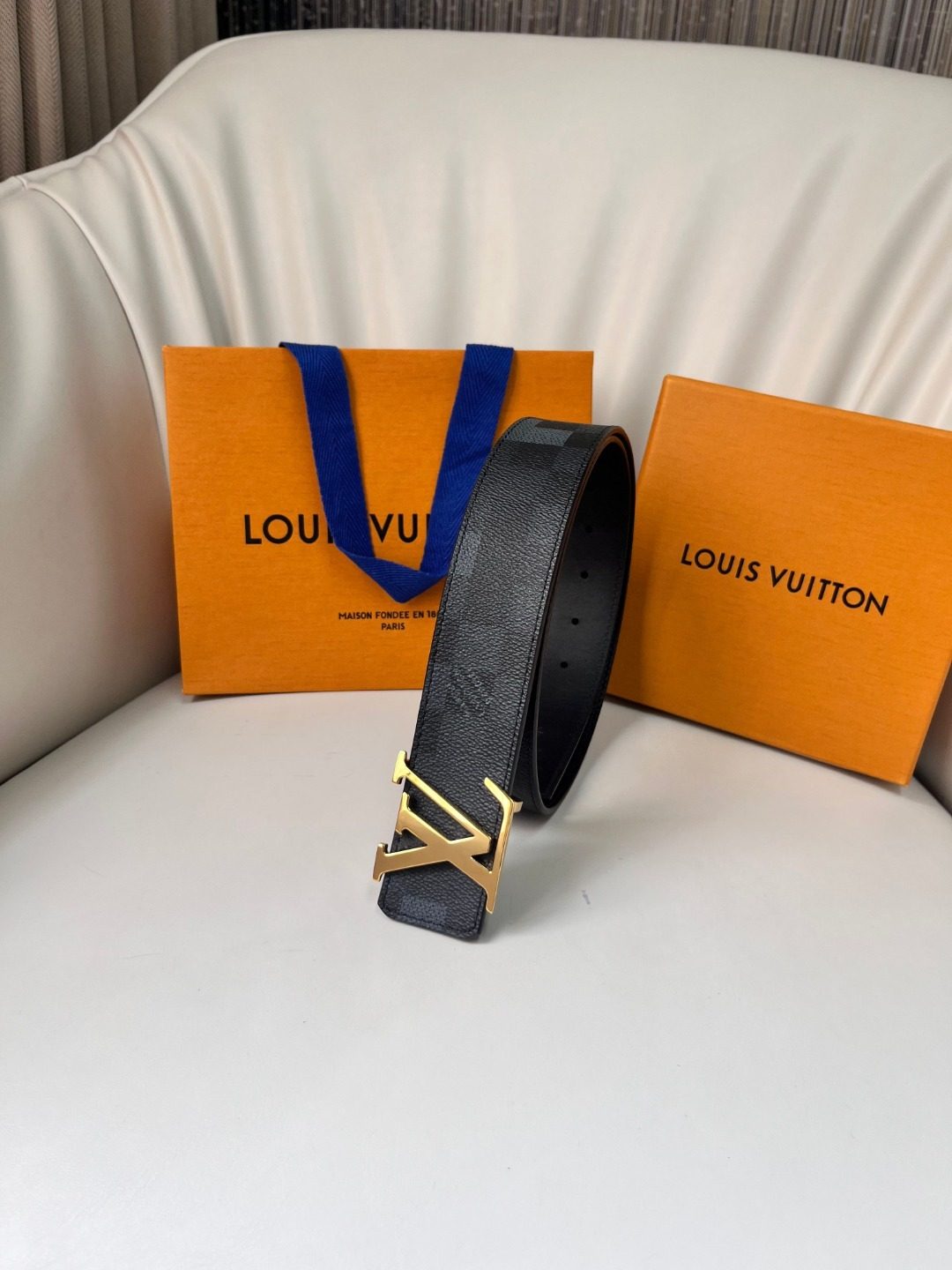 Louis Vuitton Damier Initiales Leather Belt