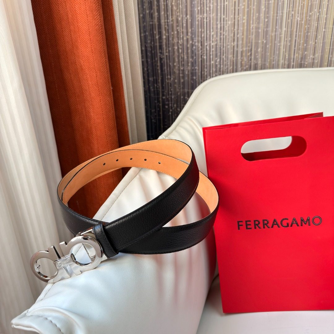 Ferragamo Gancini Leather Belt
