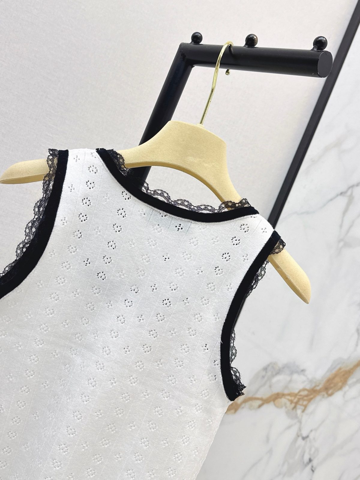 Miu Miu Lace-Trim Knit Tank Top