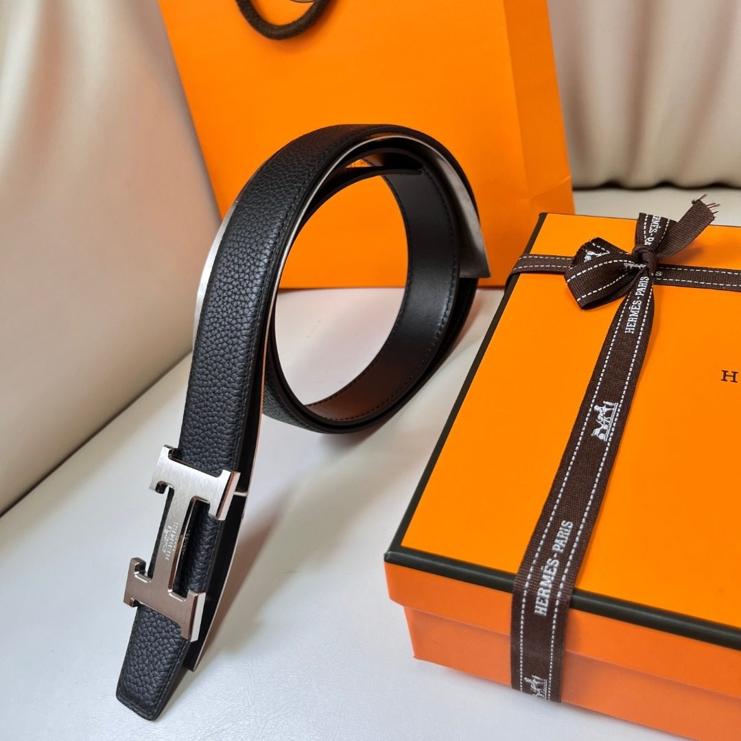 Hermès Leather H-Buckle Belt