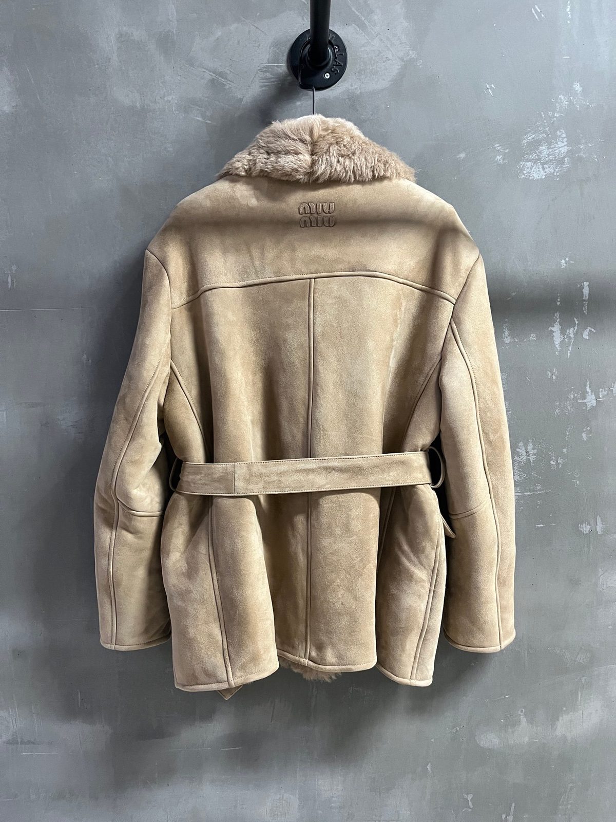 Miu Miu Wool Coat with Fur Collar