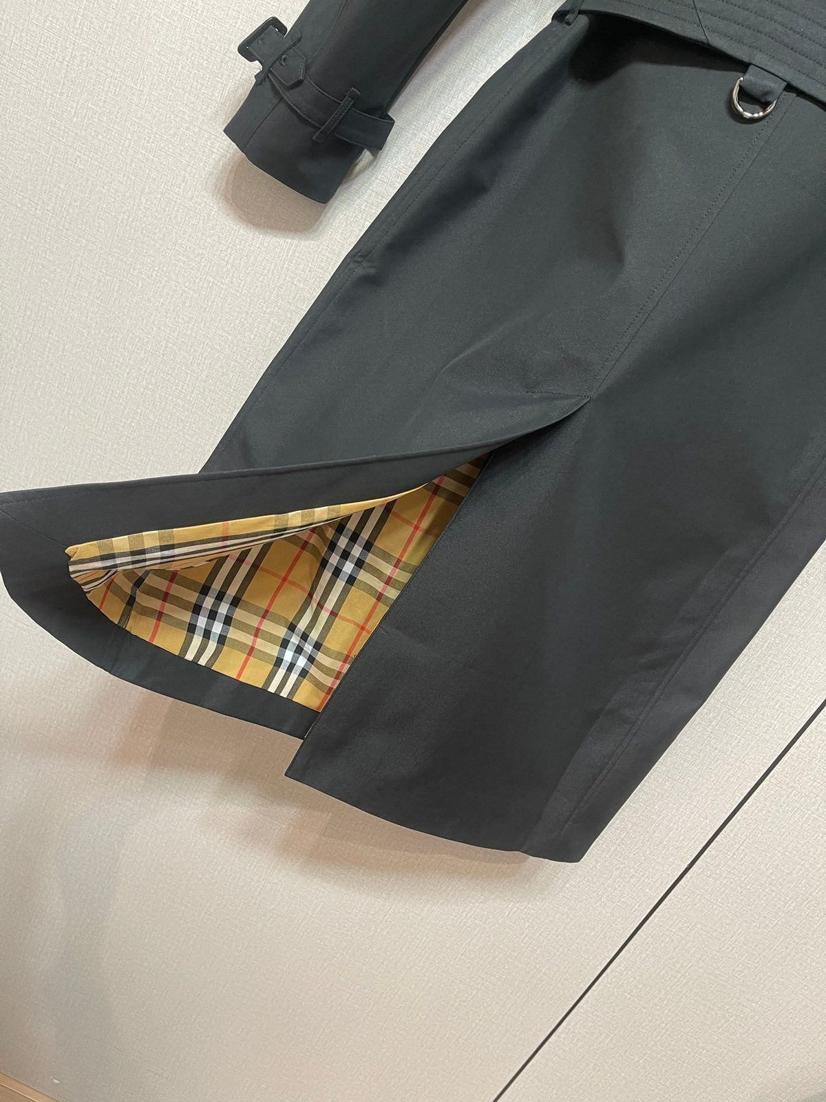 Burberry Black Trench Coat with Nova Check Lining