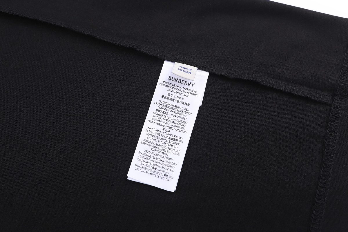 Burberry Check Trim Crew Neck T-Shirt
