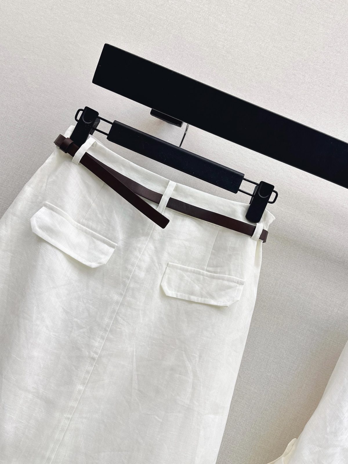 Prada White Linen Button-Up Shirt