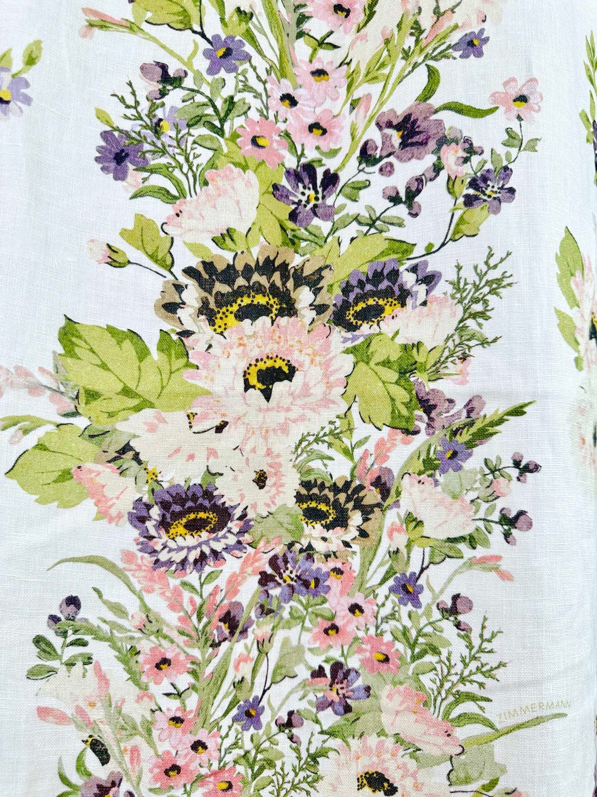 Floral Print Linen Scarf with Sunflower Motif