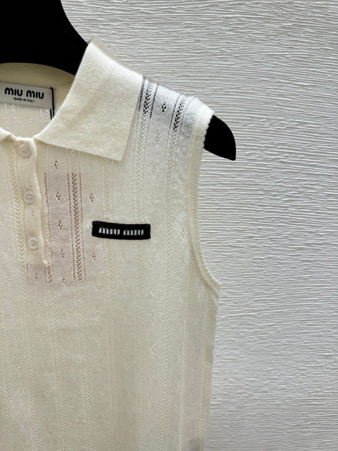 Miu Miu Cable Knit Polo Shirt