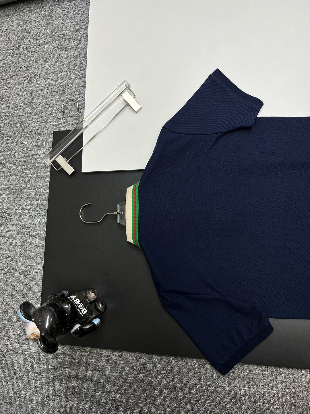 Gucci Striped Collar Navy Polo Shirt