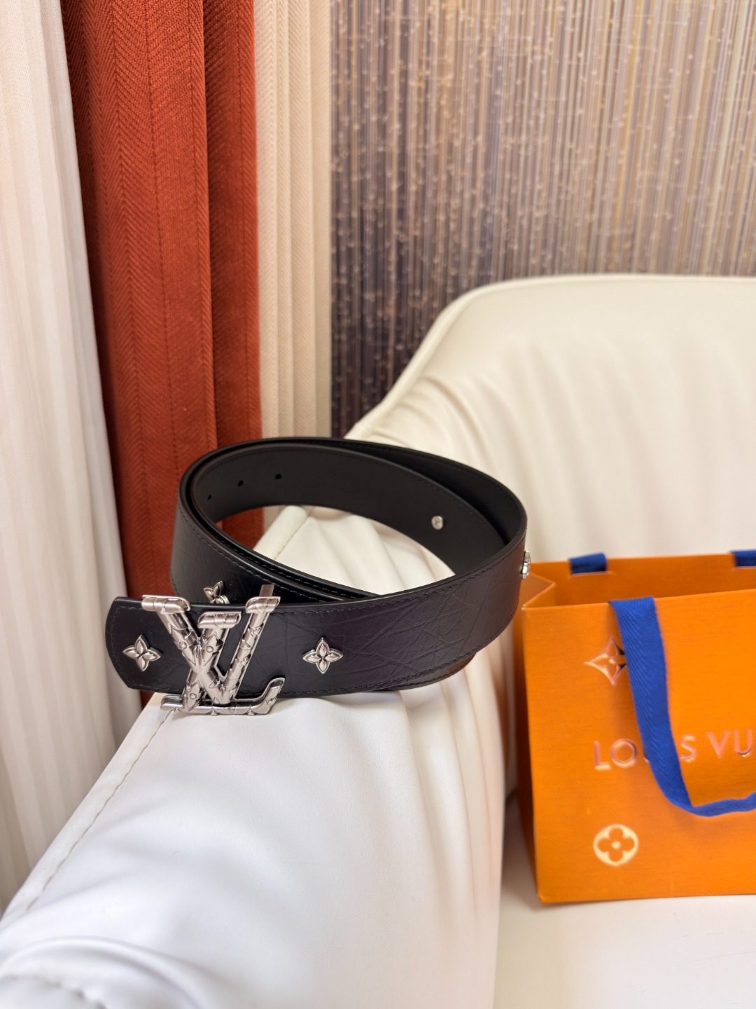 Louis Vuitton LV Monogram Black Leather Belt