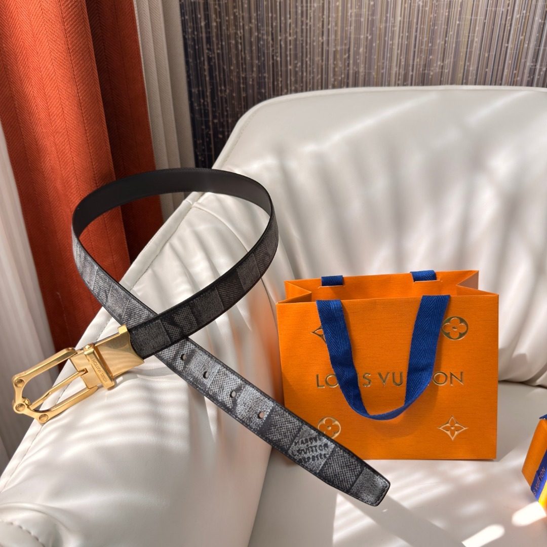 Louis Vuitton Damier Graphite Leather Belt