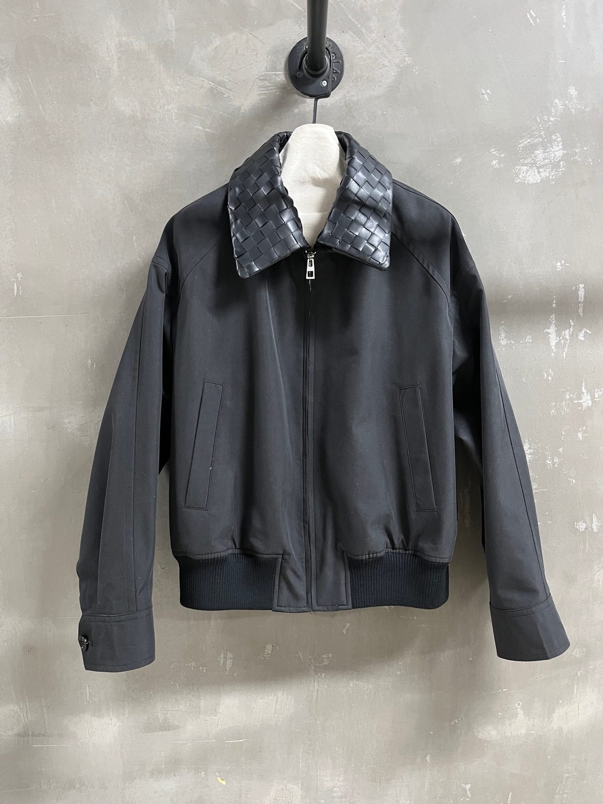 Bottega Veneta Intrecciato Collar Bomber Jacket