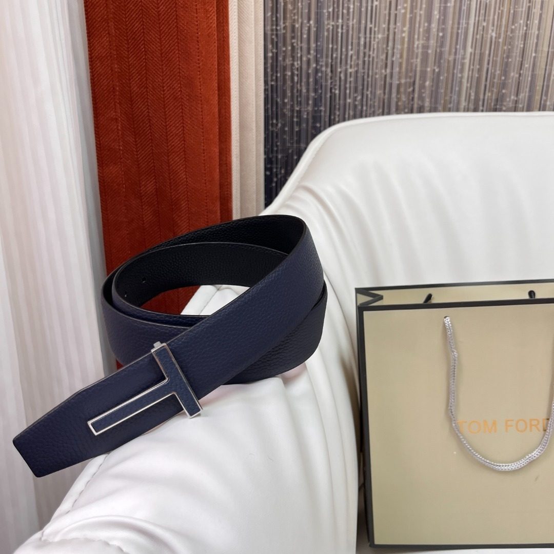 Hermès H Buckle Leather Belt Navy