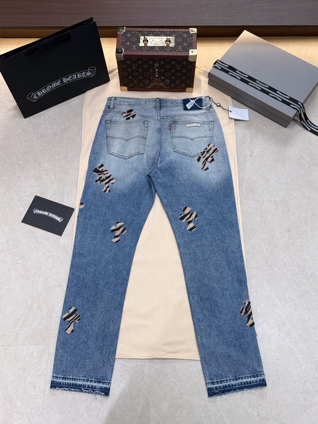 Chrome Hearts Distressed Denim Jeans
