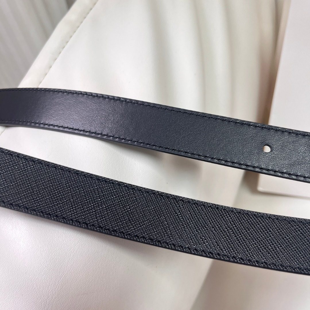 Prada Saffiano Leather Belt Black