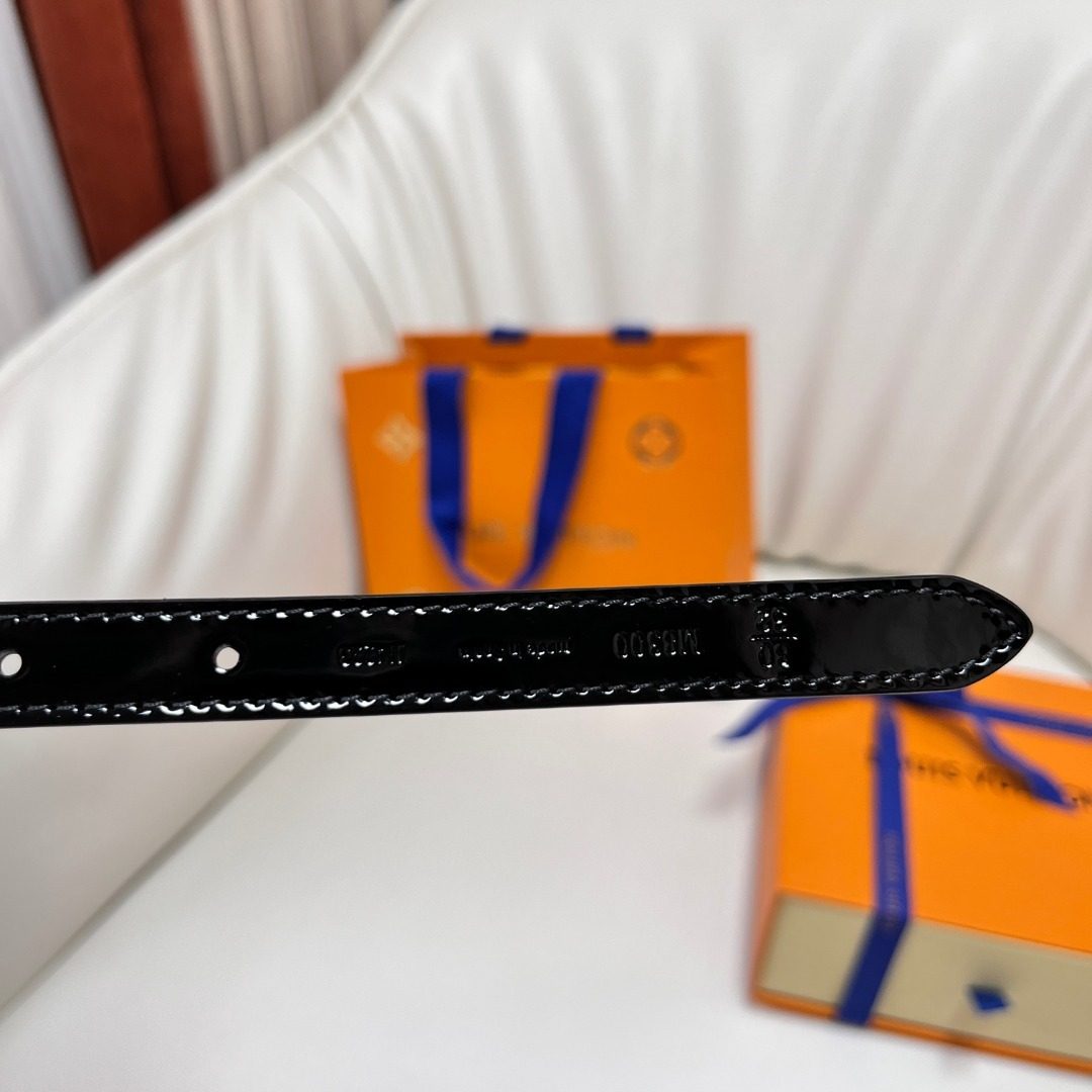 Louis Vuitton Monogram Black Patent Leather Belt