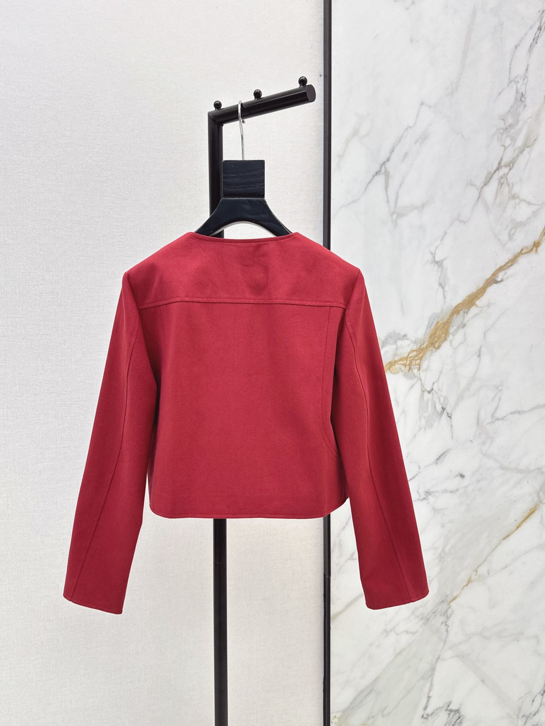 Hermès Wool Cropped Jacket Red