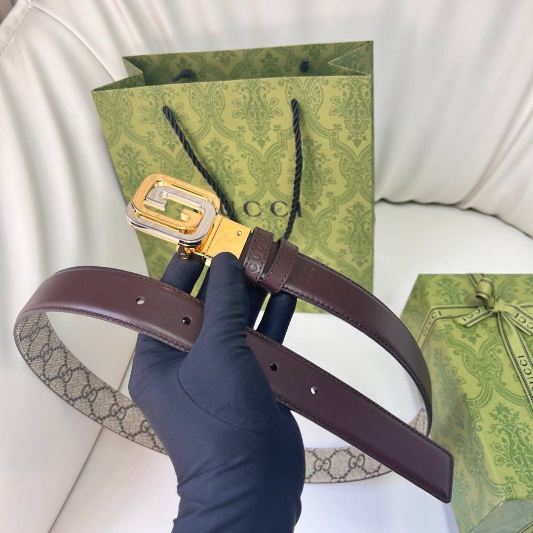 Gucci GG Marmont Leather Belt Brown