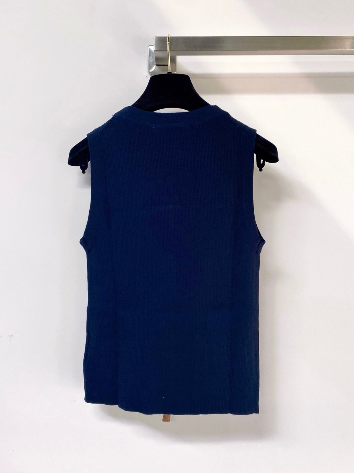 Miu Miu Ribbed Wool Blend Sleeveless Vest