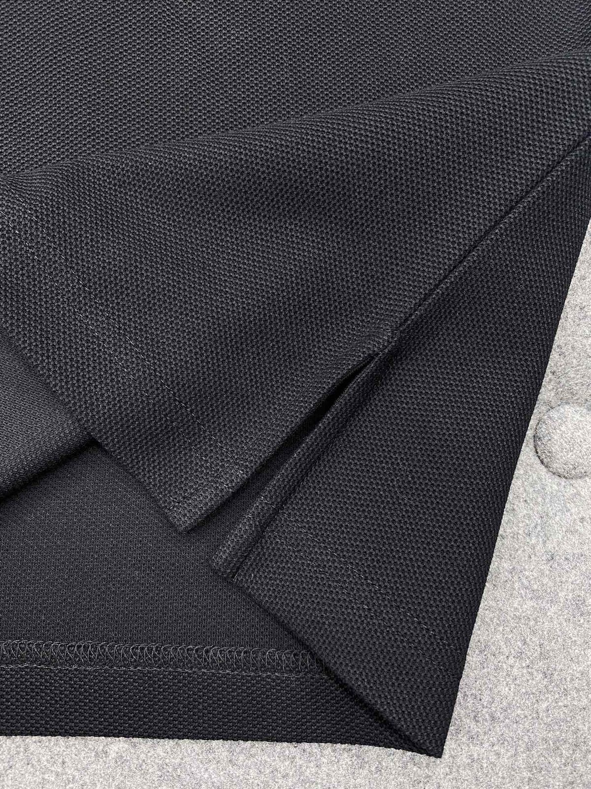 Black Piqué Polo Shirt with Embroidered Logo