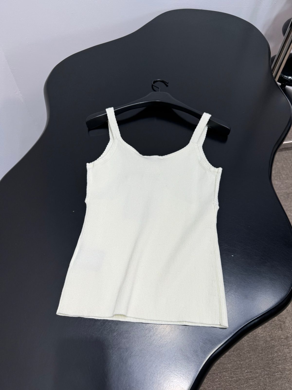 Minimalist White Ribbed Tank Top