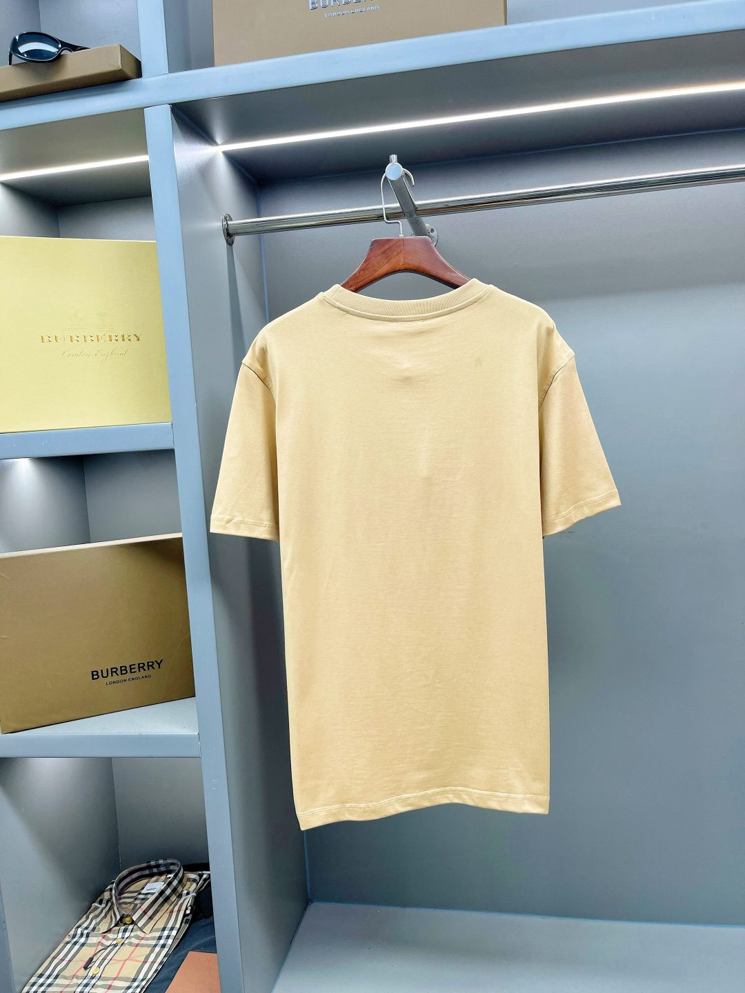 Burberry Vintage Check Trim T-Shirt Beige