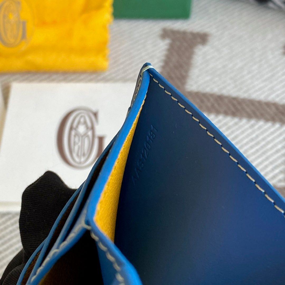 Goyard Paris Blue Leather Card Holder Wallet