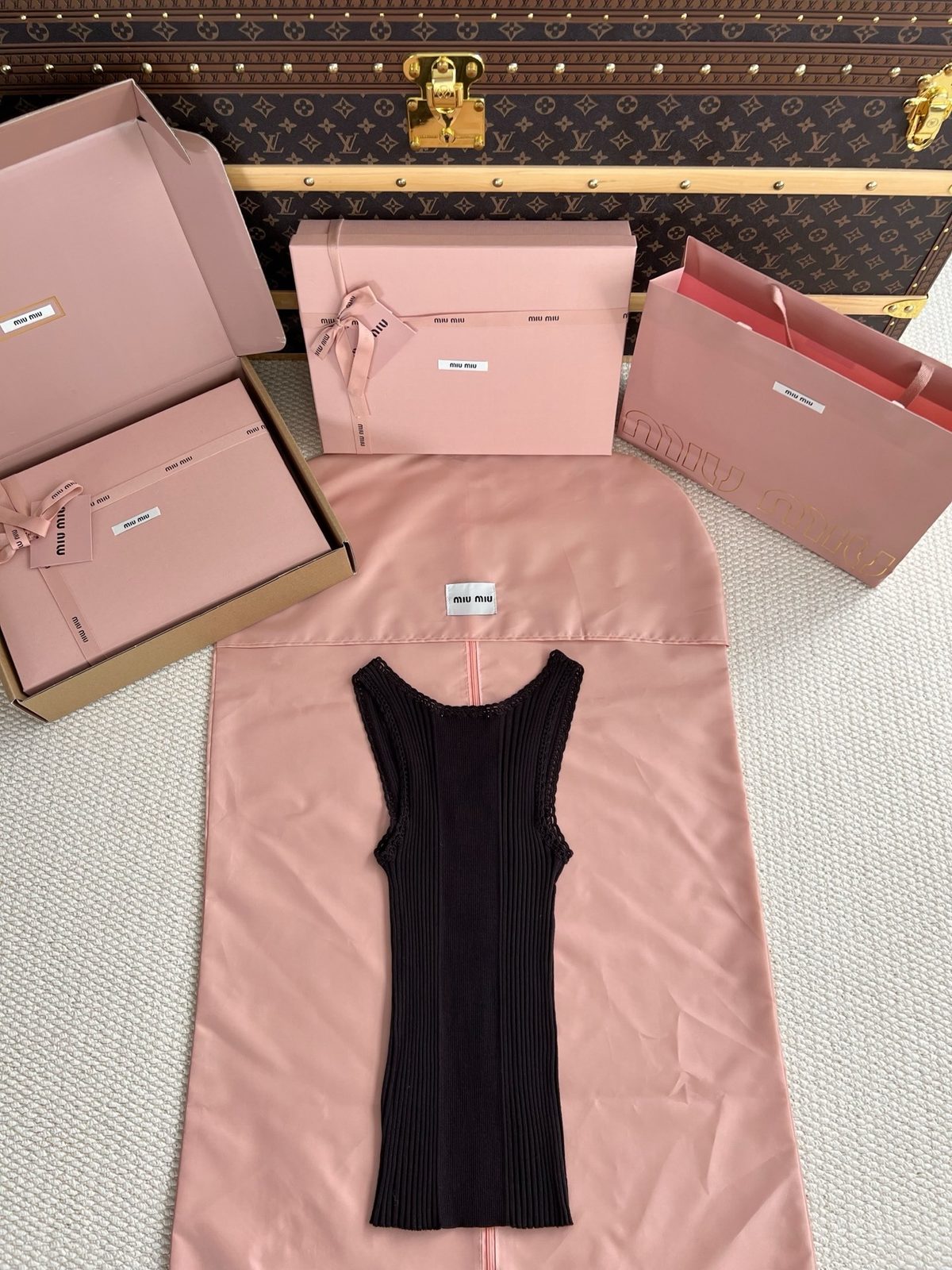 Miu Miu Ribbed Wool Tank Top