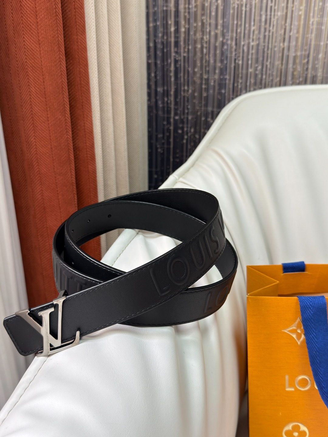 Louis Vuitton Damier Black Leather Belt