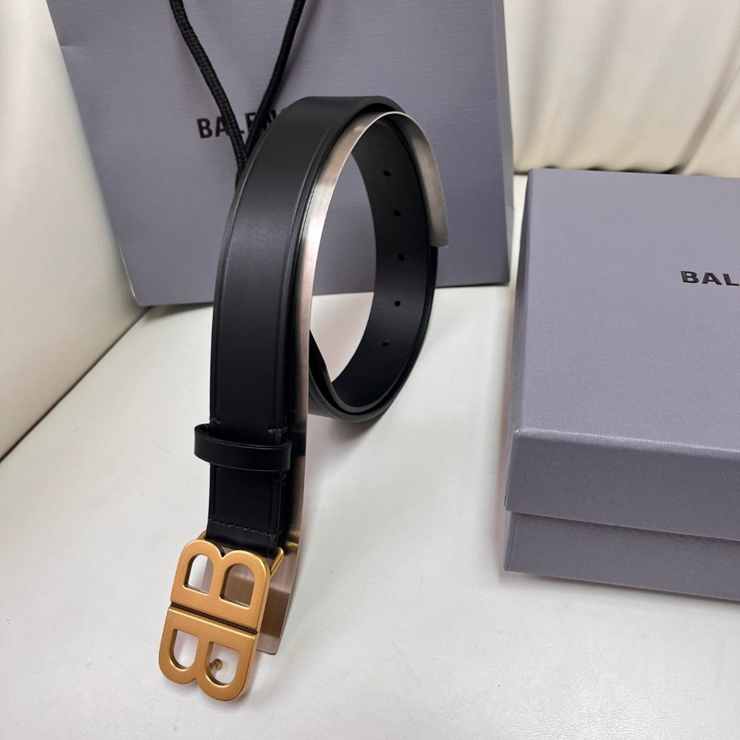 Balenciaga BB Logo Leather Belt