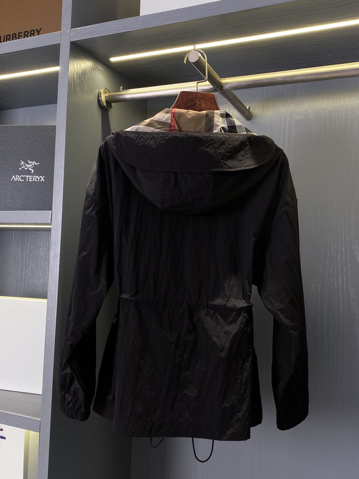 Burberry Hooded Lightweight Jacket Black