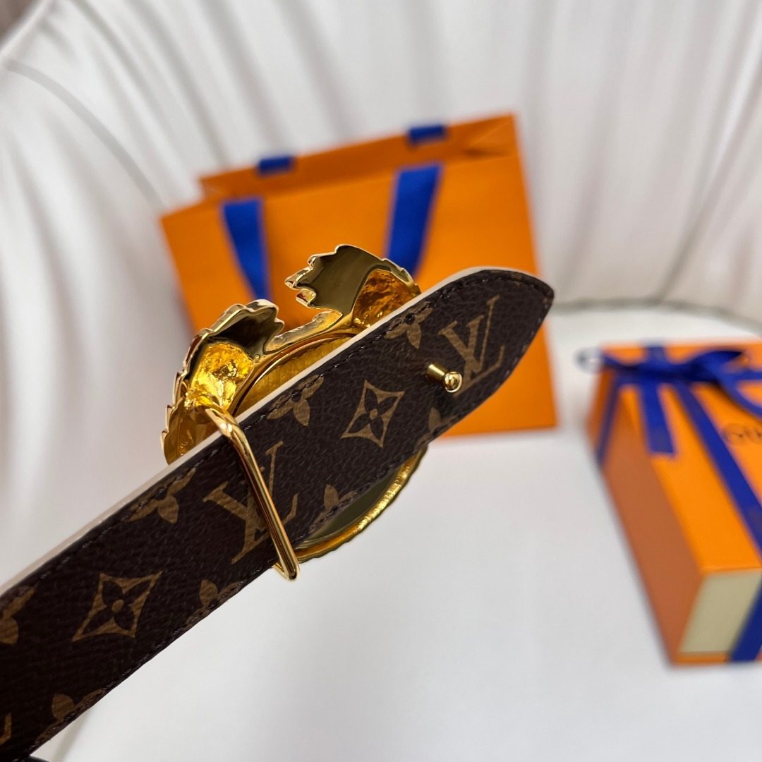 Louis Vuitton Monogram Canvas Leather Belt