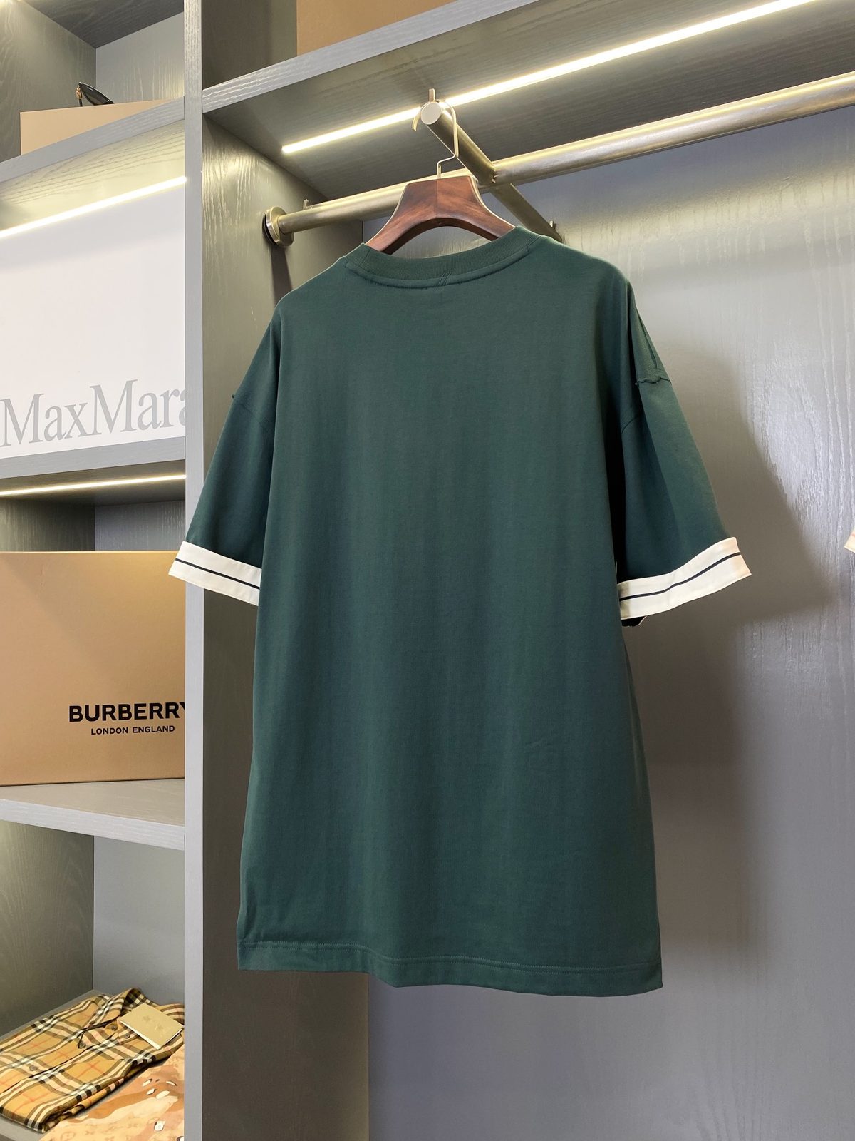 Burberry Striped Sleeve Crewneck T-Shirt