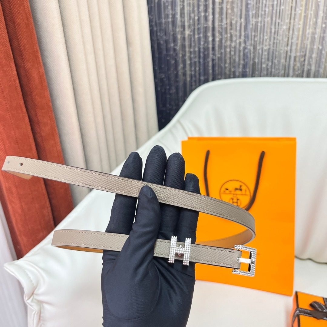 Hermès Reversible Leather Belt with Crystal Buckle