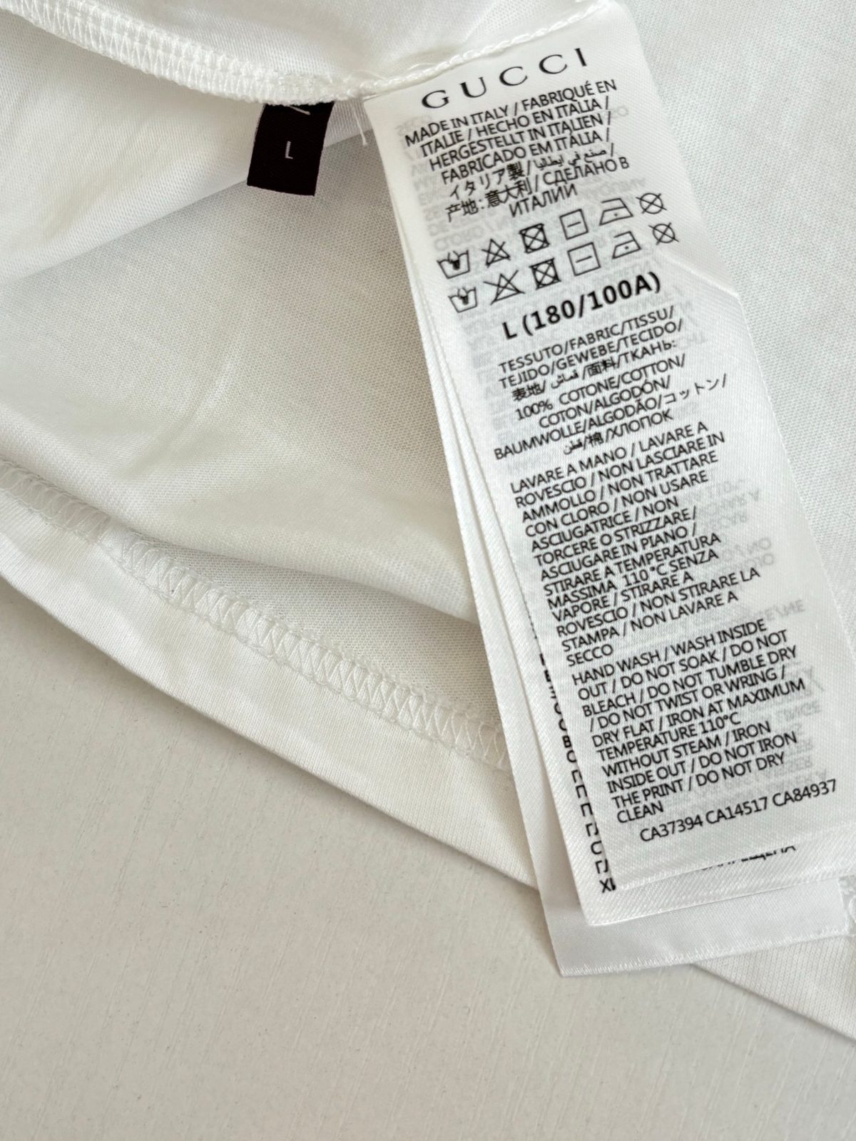 Gucci Men's White Cotton T-Shirt