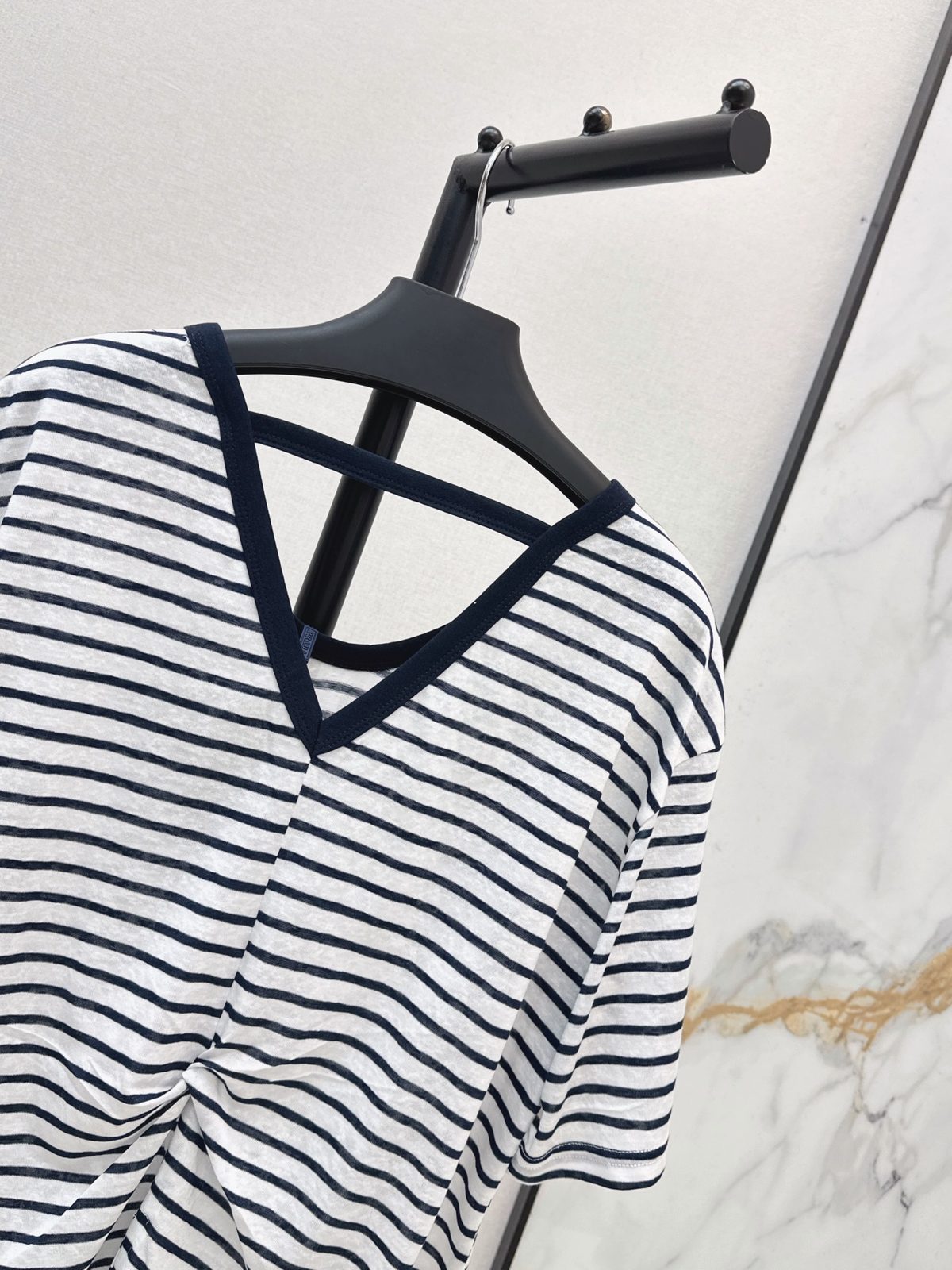 Prada Striped Cotton Crewneck T-Shirt
