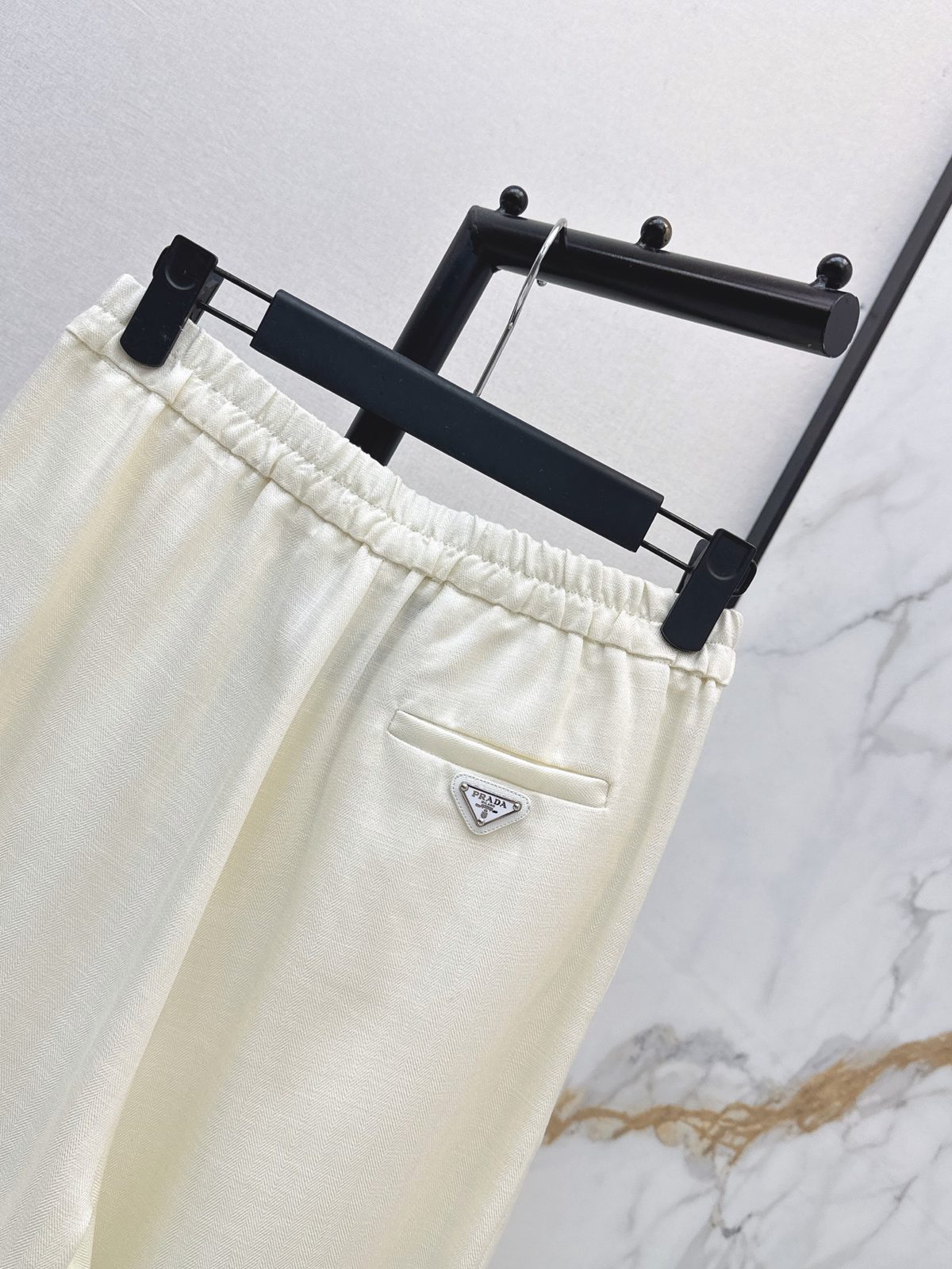 Prada Triangle Logo Wool Trousers