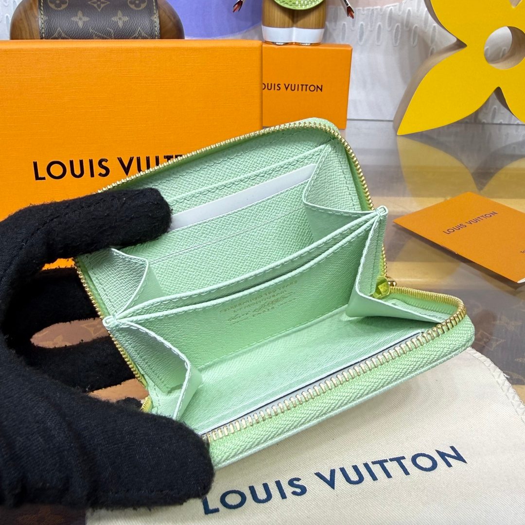 Louis Vuitton Damier Azur Zippy Wallet Mint Green