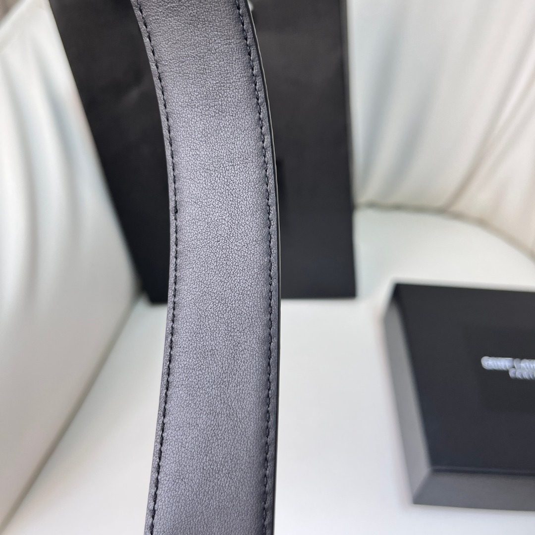 Saint Laurent Paris Crocodile Leather Belt