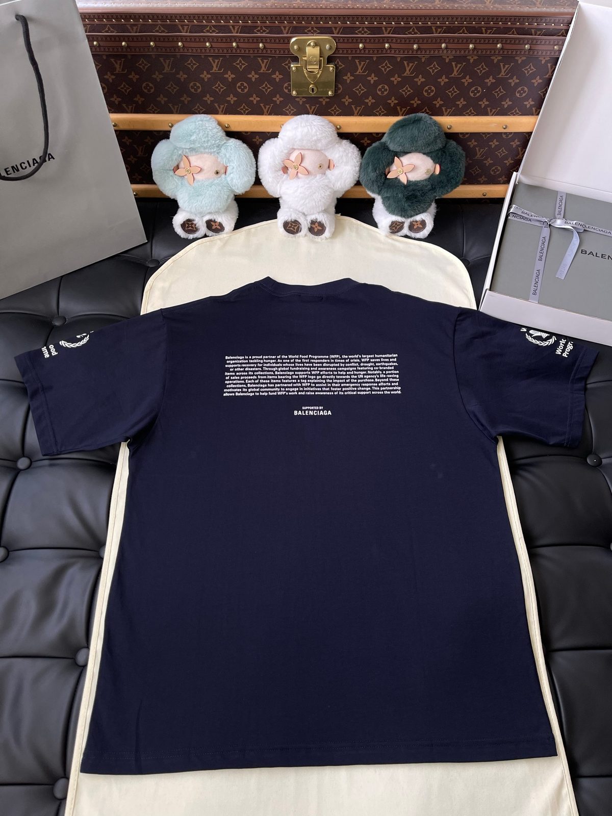 Balenciaga WFP Navy Crewneck T-Shirt