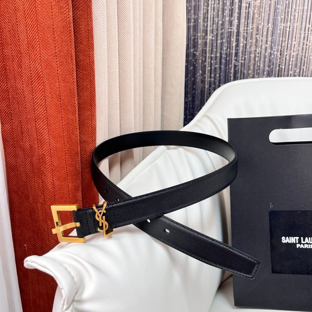 Saint Laurent Paris YSL Leather Belt