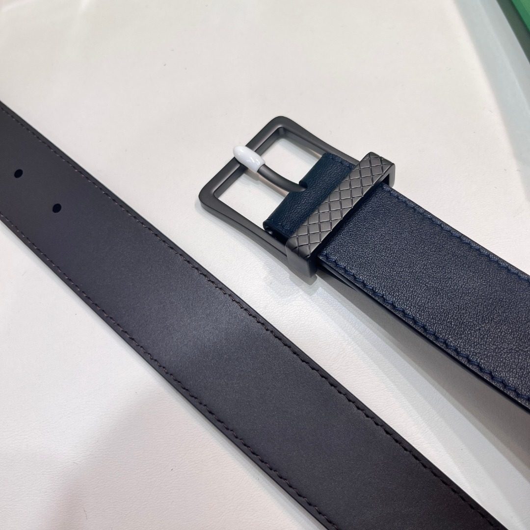 Bottega Veneta Leather Belt with Woven Buckle