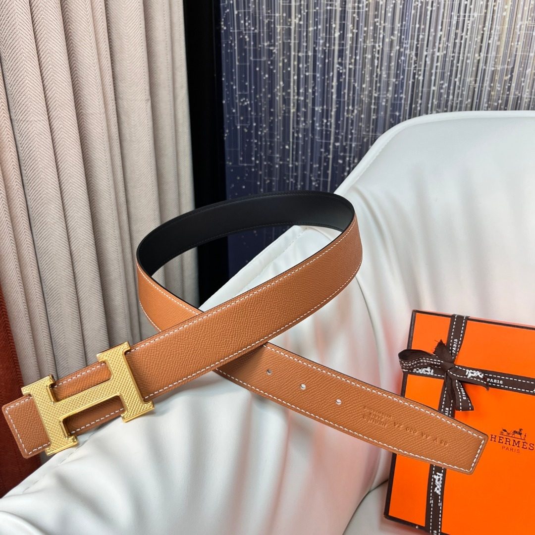 Hermès H Buckle Reversible Leather Belt