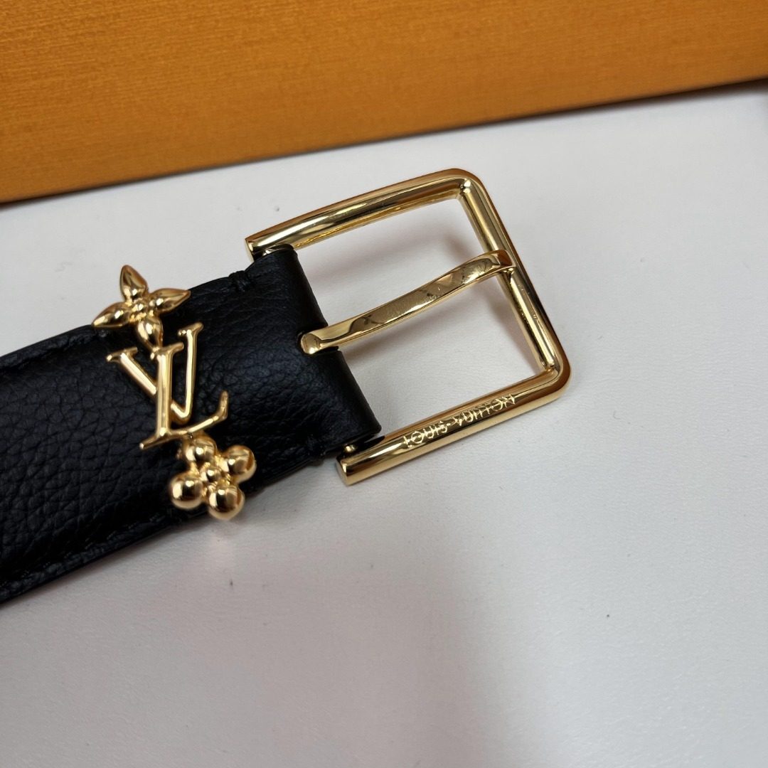 Louis Vuitton Monogram Black Leather Belt