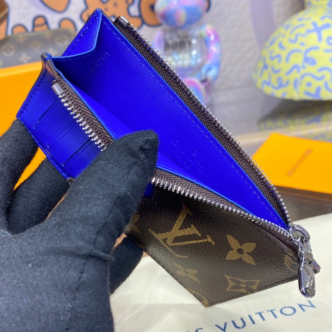 Louis Vuitton Monogram Zippy Coin Purse Blue