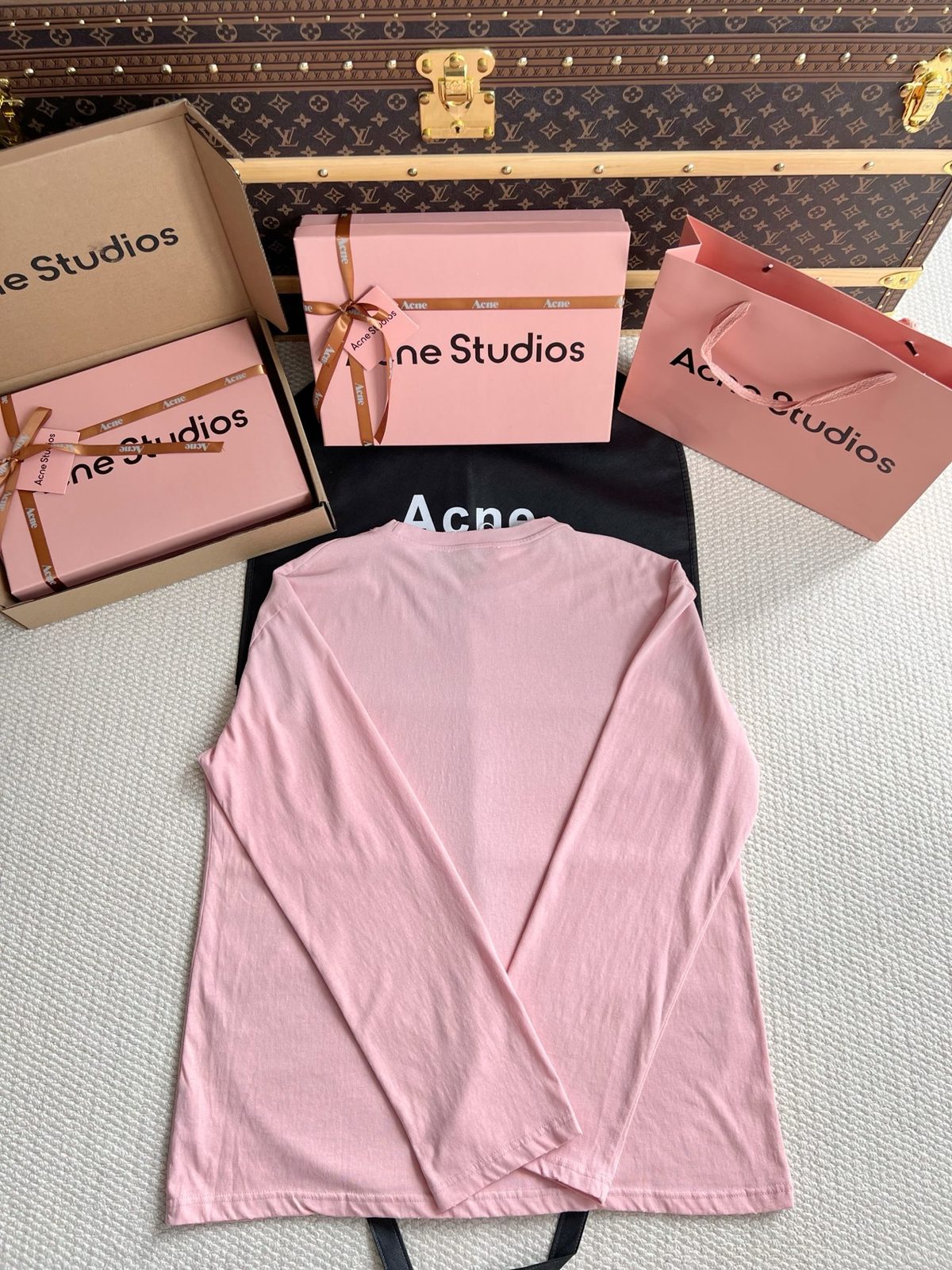 Acne Studios Pink Crewneck T-Shirt