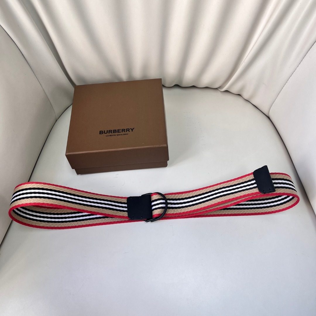 Burberry Striped Canvas Web Belt