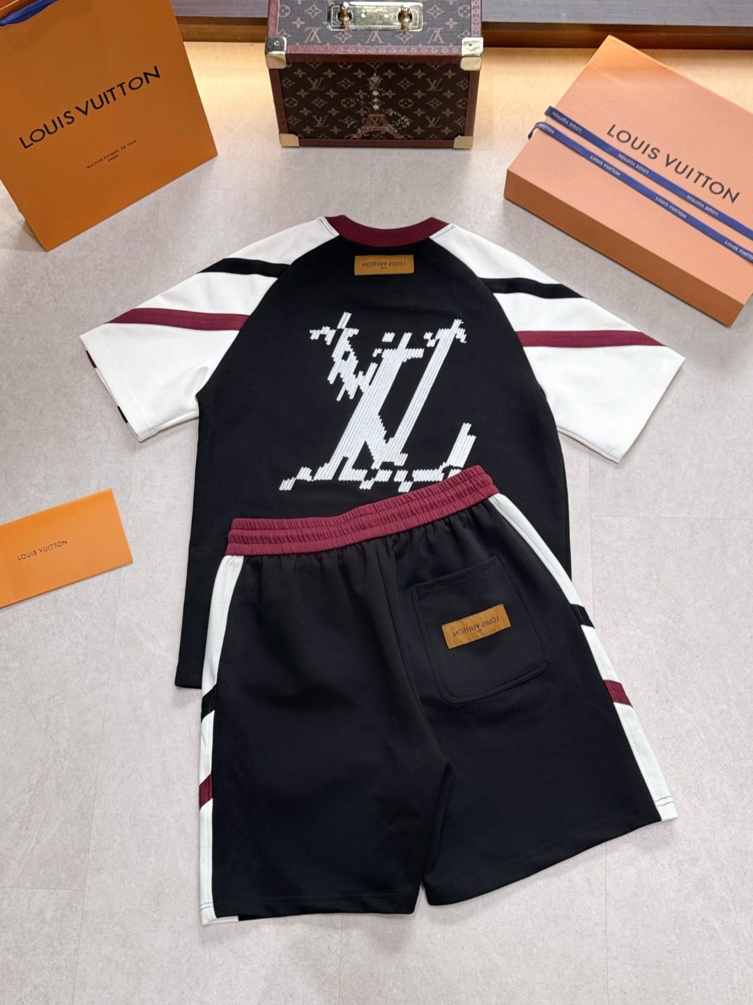 Louis Vuitton LV Monogram Colorblock T-Shirt Shorts Set