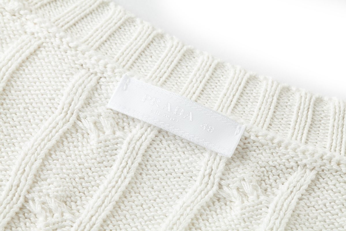 Prada Milano White Cable Knit Sweater