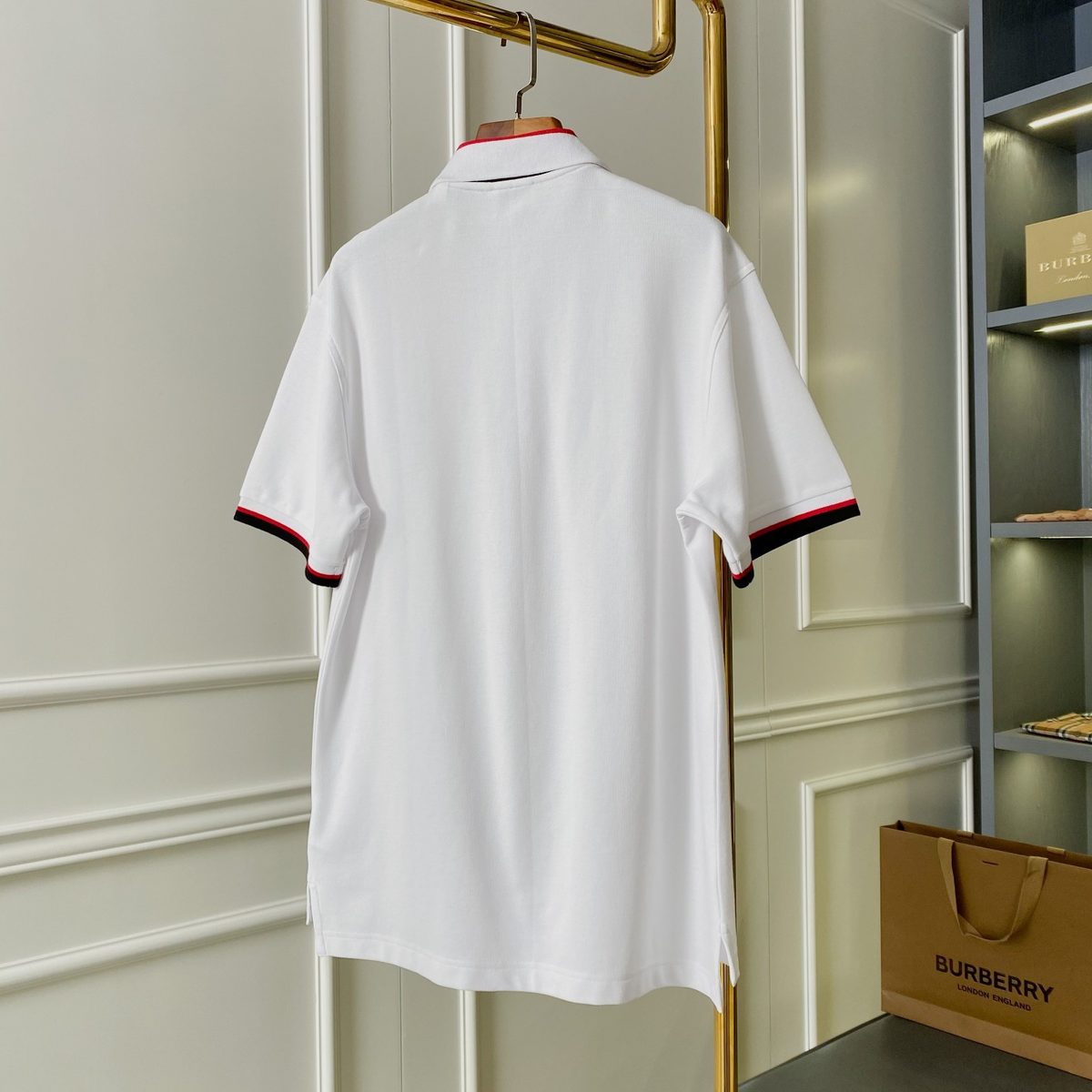 Burberry Striped Collar Polo Shirt