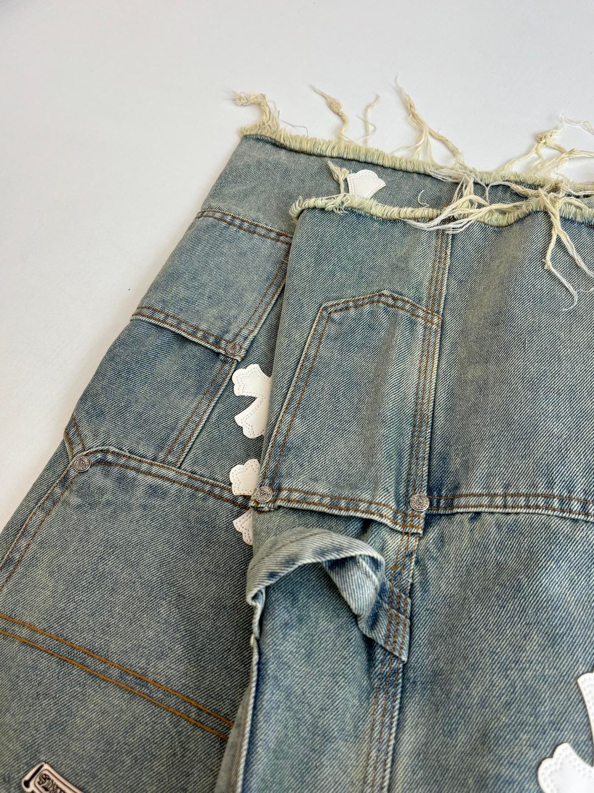 Chrome Hearts Cross Embroidered Denim Shorts